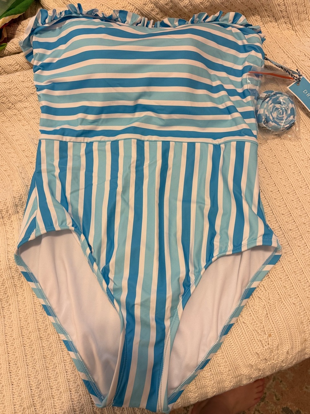 NWT Draper James Blue and White Striped One-Piece Swimsuit - Women’s